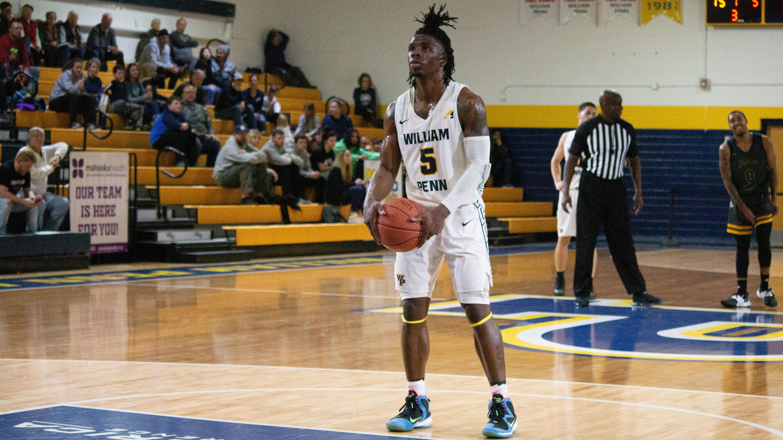 Chanze Cruesoe shoots a pair of free throws on the way to a Statesmen win.
